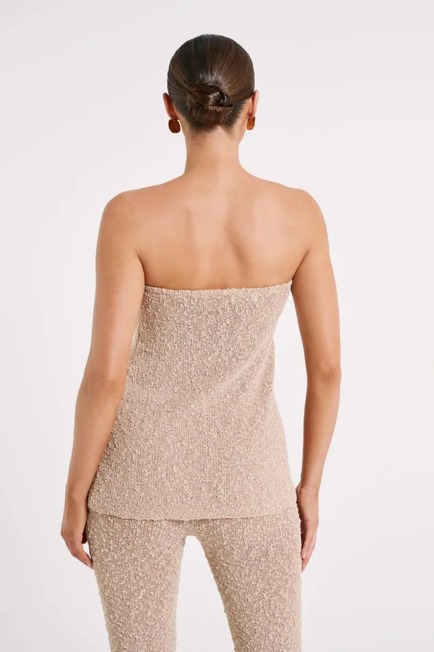 Meshki Sleeveless Tops Women Irma Strapless Boucle Top 8211 Wheat Wheat