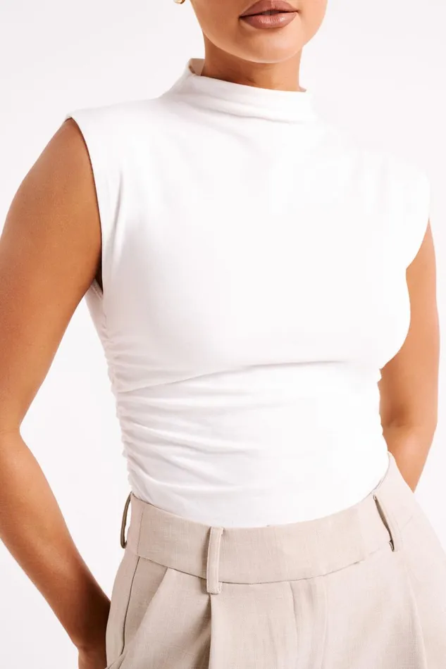 Meshki Sleeveless Tops Women Kimber High Neck Sleeveless Top 8211 White White