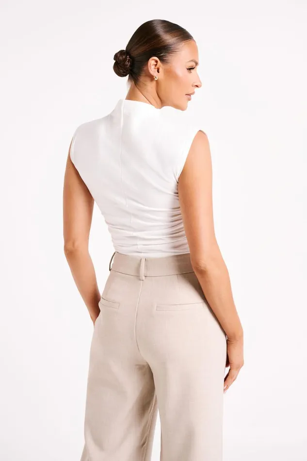 Meshki Sleeveless Tops Women Kimber High Neck Sleeveless Top 8211 White White