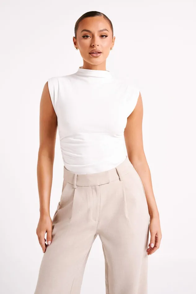 Meshki Sleeveless Tops Women Kimber High Neck Sleeveless Top 8211 White White