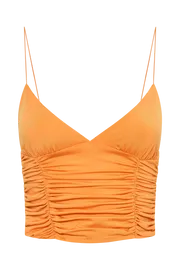 Meshki Sleeveless Tops Women Lillian Jersey Gathered Top 8211 Orange Orange