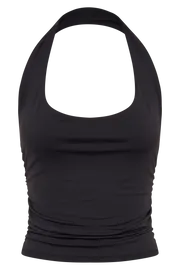 Meshki Sleeveless Tops Women Marie Recycled Nylon Halter Top 8211 Black Black