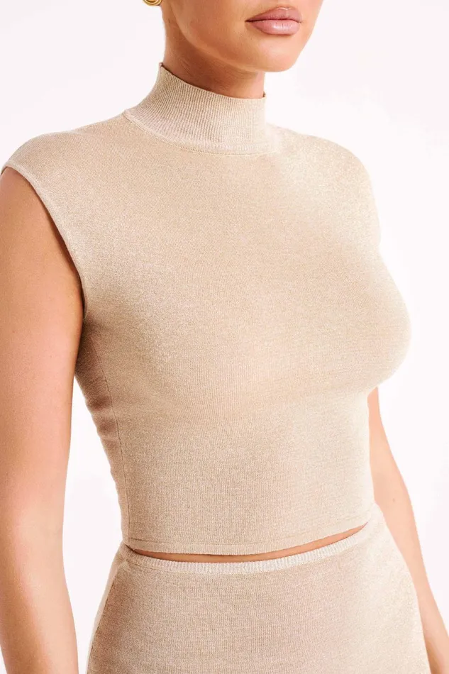 Meshki Sleeveless Tops Women Reynalda Sleeveless Knit Top 8211 Gold Gold