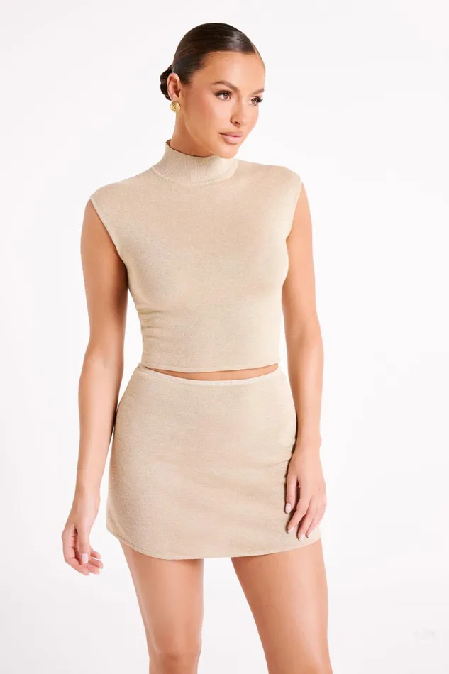 Meshki Sleeveless Tops Women Reynalda Sleeveless Knit Top 8211 Gold Gold