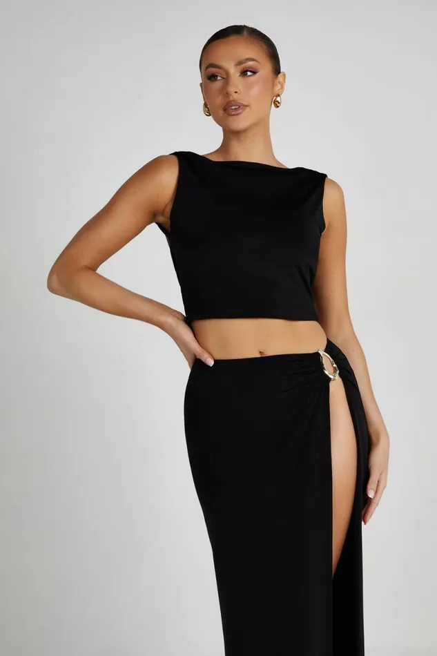 Meshki Sleeveless Tops Women Suri Slinky Cowl Back Top 8211 Black Black