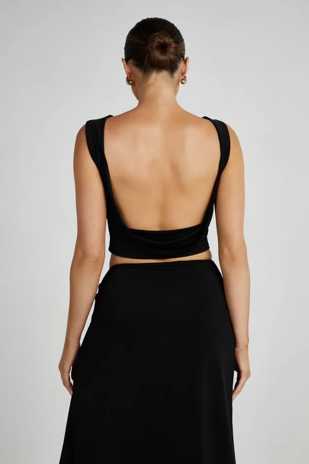 Meshki Sleeveless Tops Women Suri Slinky Cowl Back Top 8211 Black Black
