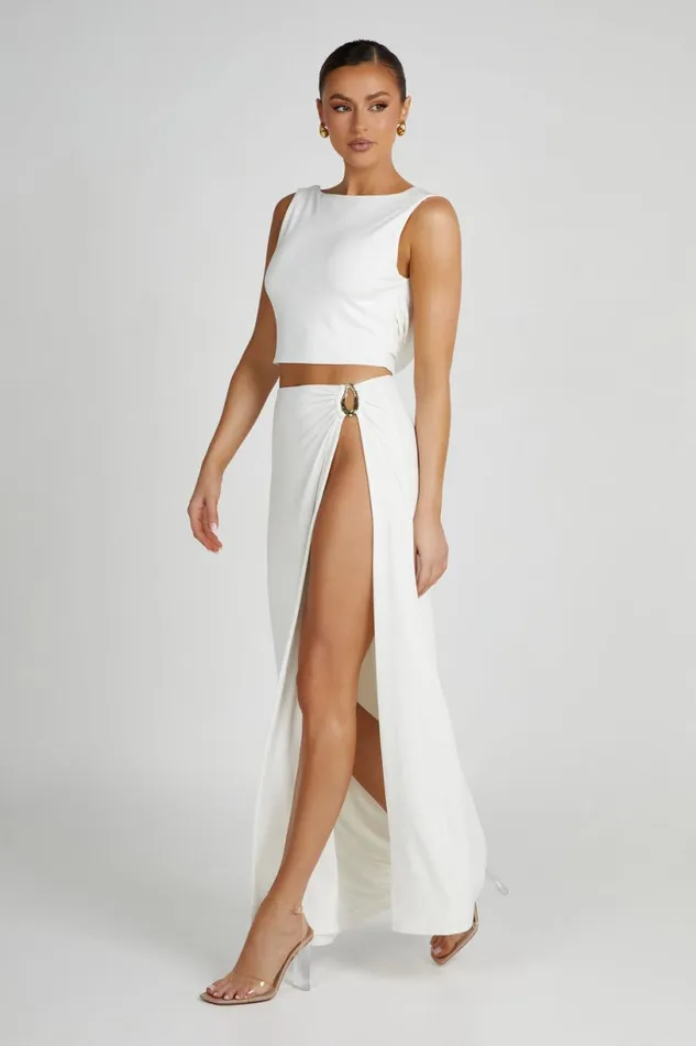 Meshki Sleeveless Tops Women Suri Slinky Cowl Back Top 8211 White White