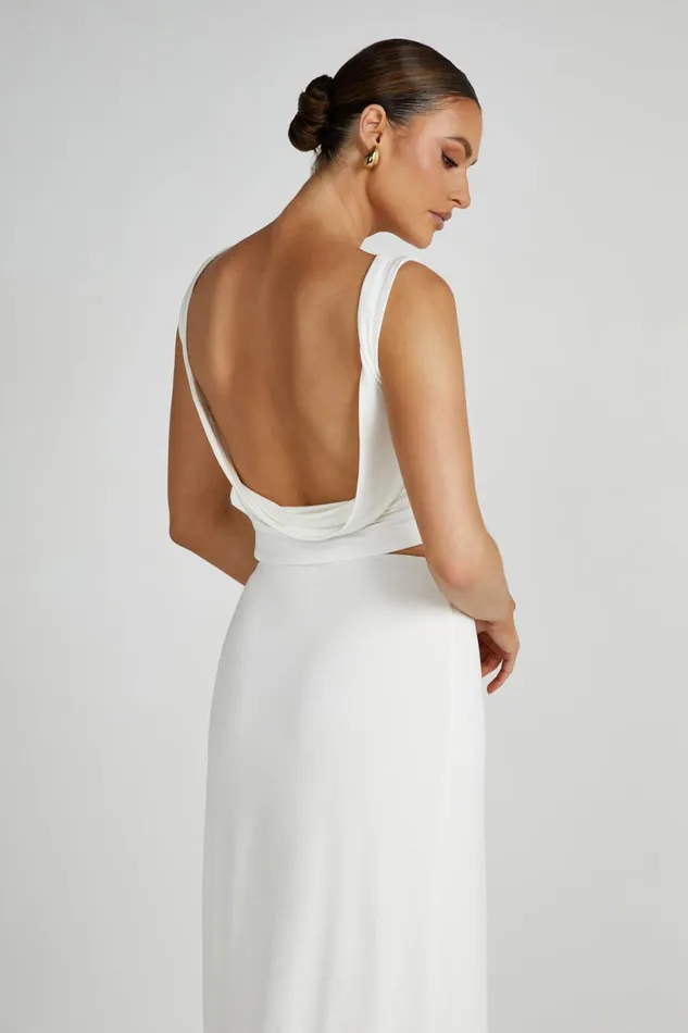Meshki Sleeveless Tops Women Suri Slinky Cowl Back Top 8211 White White