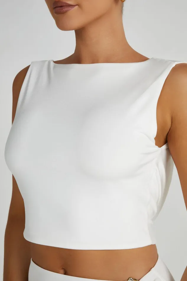 Meshki Sleeveless Tops Women Suri Slinky Cowl Back Top 8211 White White