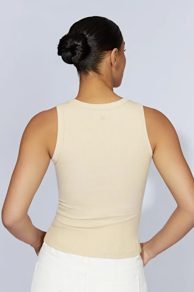 Meshki Sleeveless Tops Women Zanna Ribbed Tank Top 8211 Cream Cream