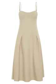 Meshki Summer Dresses Women Alaina Cotton ALine Midi Dress 8211 Natural Natural