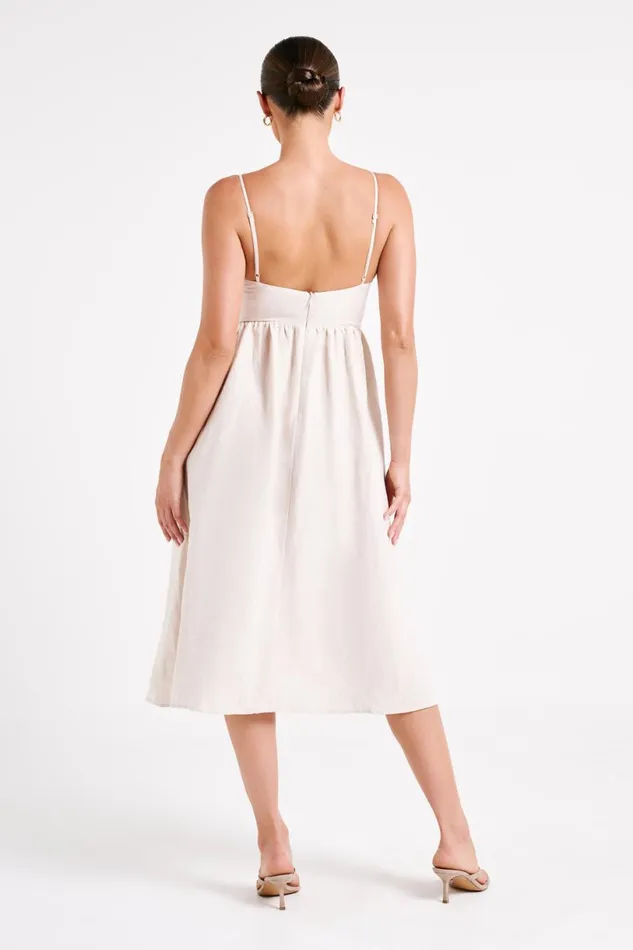 Meshki Summer Dresses Women Magdelena Cut Out Linen Midi Dress 8211 Natural Natural Meshki Summer Dresses Women Magdelena Cut Out Linen Midi Dress 8211 Natural Natural