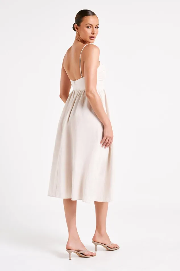 Meshki Summer Dresses Women Magdelena Cut Out Linen Midi Dress 8211 Natural Natural Meshki Summer Dresses Women Magdelena Cut Out Linen Midi Dress 8211 Natural Natural