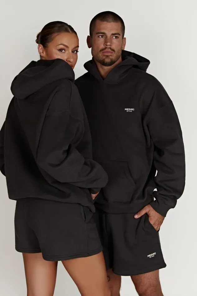 Meshki Sweaters and Hoodies Women Bernie Oversized Unisex Hoodie 8211 Dusk Black Duskblack