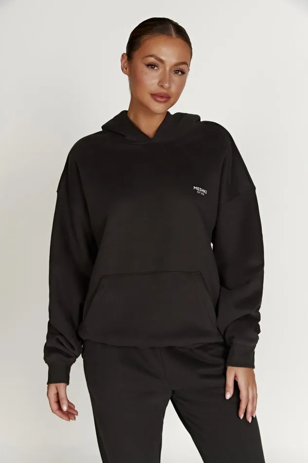 Meshki Sweaters and Hoodies Women Bernie Oversized Unisex Hoodie 8211 Dusk Black Duskblack