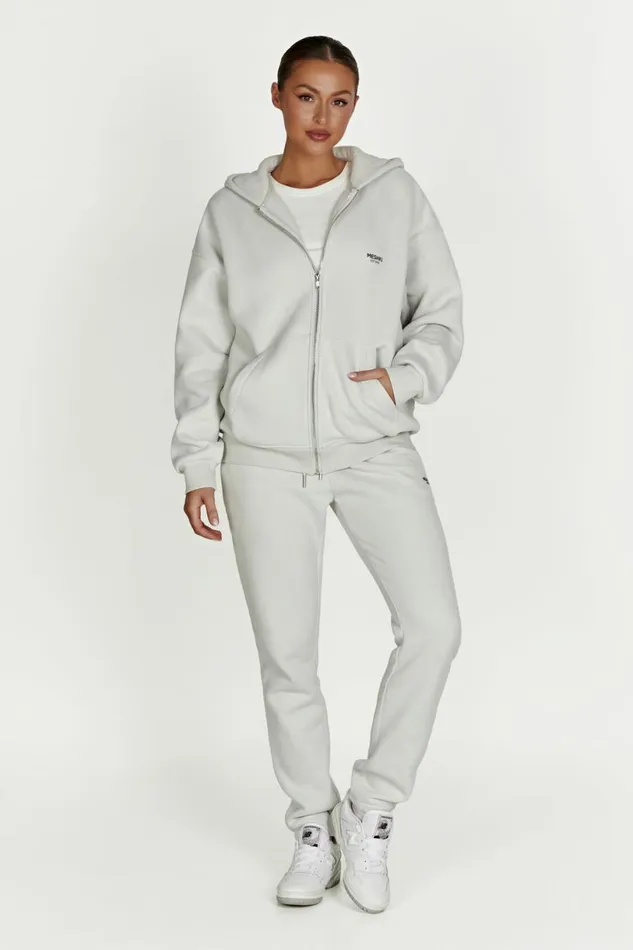 Meshki Sweaters and Hoodies Women Corrie Unisex Zip Through Hoodie 8211 Smoke Grey Smokegrey