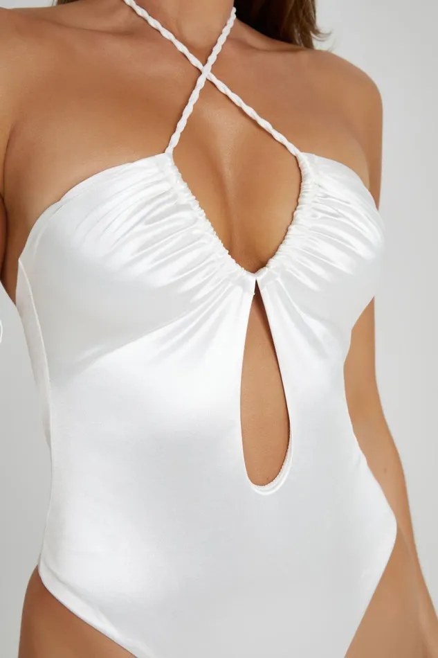 Meshki Swimwear Women Juliana Braided Strap One Piece 8211 Ivory Ivory