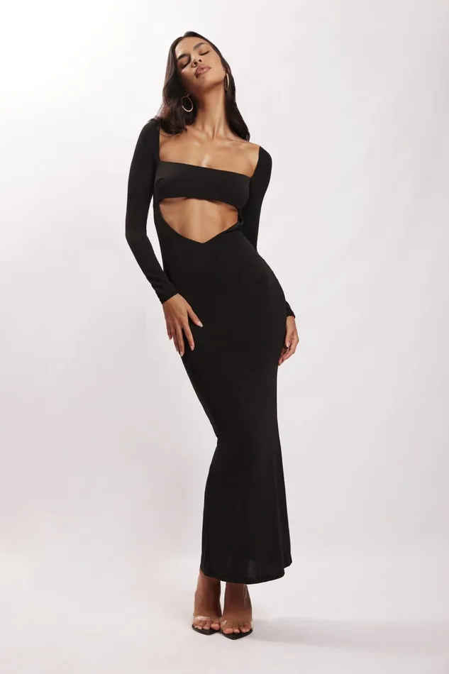 Meshki Wedding Guests Women Ashleigh Cut Out Bandeau Maxi Dress 8211 Black Black Meshki Wedding Guests Women Ashleigh Cut Out Bandeau Maxi Dress 8211 Black Black