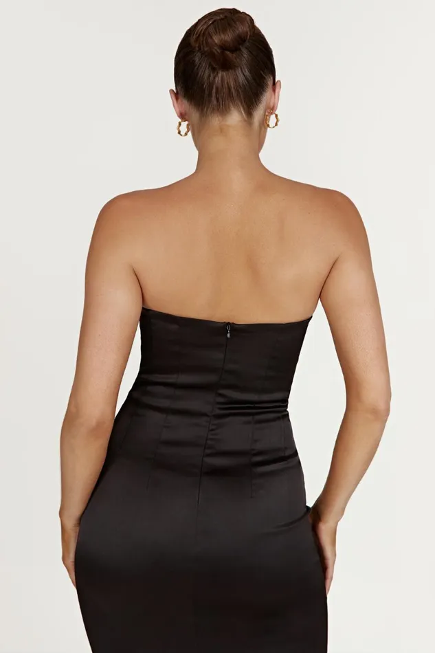 Meshki Wedding Guests Women Bryony Cupped Bodycon Midi Dress 8211 Black Black