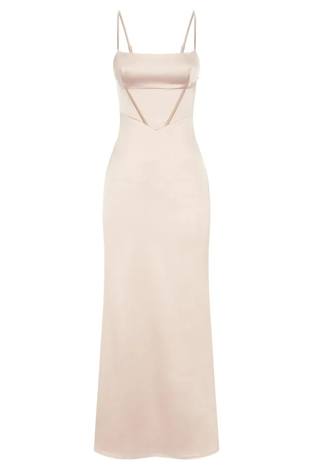 Meshki Wedding Guests Women Desirie Corset Maxi Dress 8211 Champagne Champagne