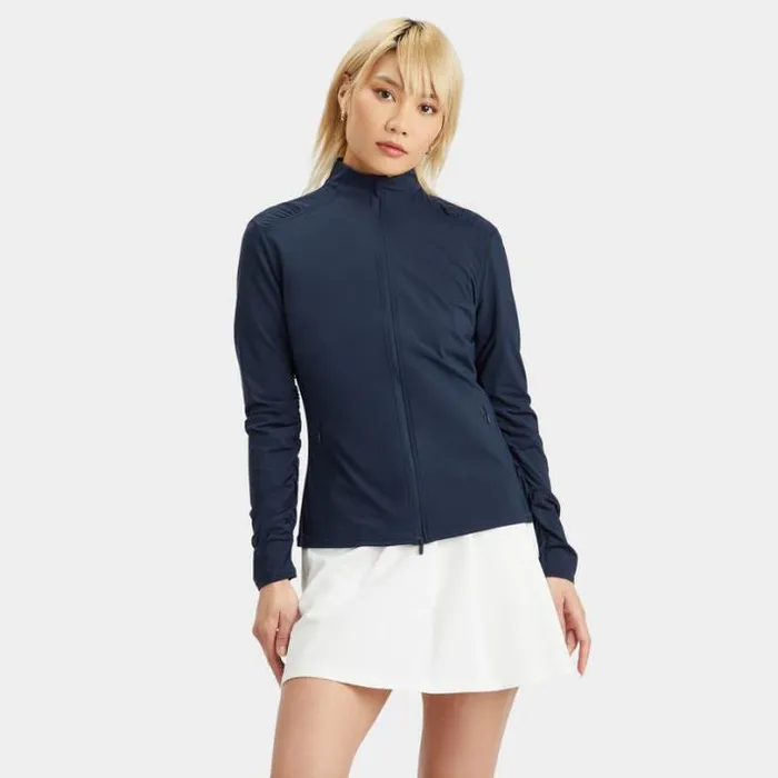 Mid Layers Women GFORE FEATHERWEIGHT SILKY TECH NYLON FULL ZIP MID LAYER Twilight