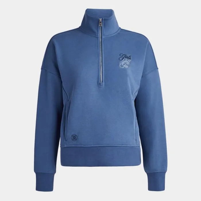 Mid Layers Women GFORE GIRLS GOLF TOO FRENCH TERRY QUARTER ZIP BOXY PULLOVER Slate Mid Layers Women GFORE GIRLS GOLF TOO FRENCH TERRY QUARTER ZIP BOXY PULLOVER Slate