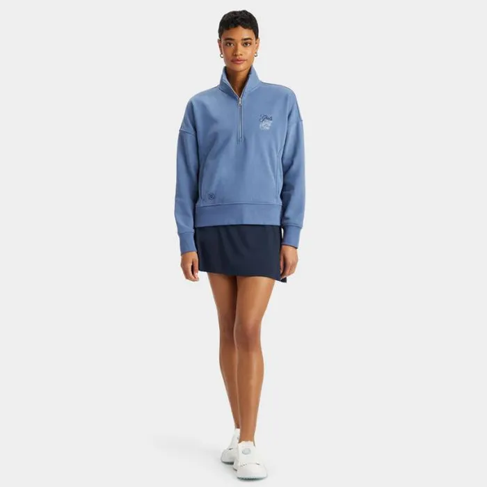 Mid Layers Women GFORE GIRLS GOLF TOO FRENCH TERRY QUARTER ZIP BOXY PULLOVER Slate