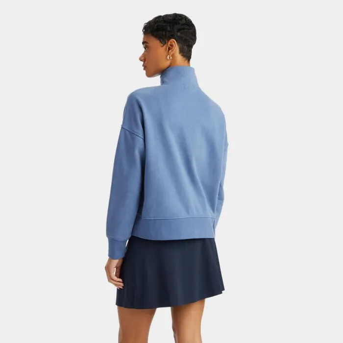 Mid Layers Women GFORE GIRLS GOLF TOO FRENCH TERRY QUARTER ZIP BOXY PULLOVER Slate