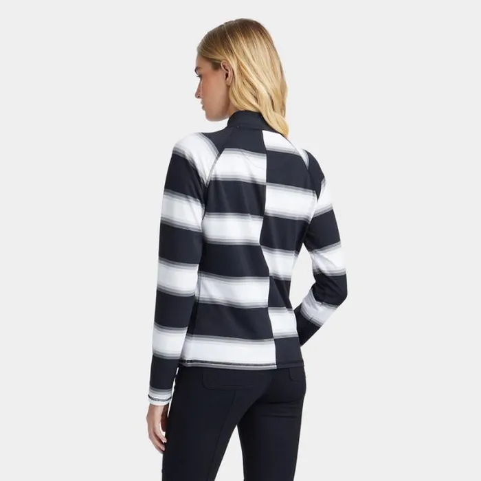 Mid Layers Women GFORE OFFSET GRADIENT STRIPE TECH QUARTER ZIP PULLOVER Onyx