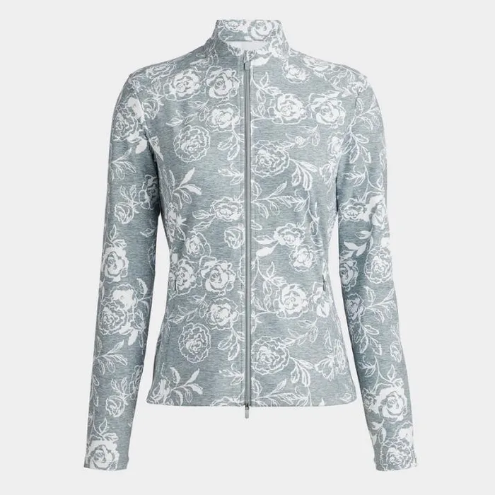 Mid Layers Women GFORE PEONY SKETCH TECH INTERLOCK FULL ZIP LAYER Heather Grey Mid Layers Women GFORE PEONY SKETCH TECH INTERLOCK FULL ZIP LAYER Heather Grey