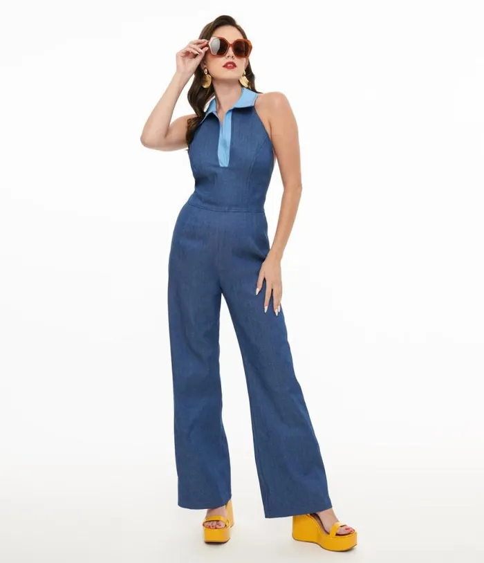 Miracle Eye Blue Denim Cecilia Jumpsuit Clothing Unique Vintage Rompers and Jumpsuits Miracle Eye Blue Denim Cecilia Jumpsuit Clothing Unique Vintage Rompers and Jumpsuits