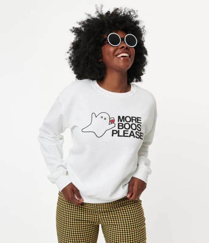More Boos Please Graphic Sweatshirt ClothingHalloween Unique Vintage Graphic Tees More Boos Please Graphic Sweatshirt ClothingHalloween Unique Vintage Graphic Tees