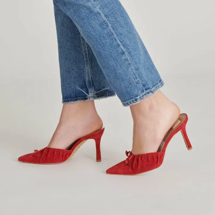 Mules and Clogs Shop Dolce Vita Kairi Heels Crimson Suede Crimson Suede