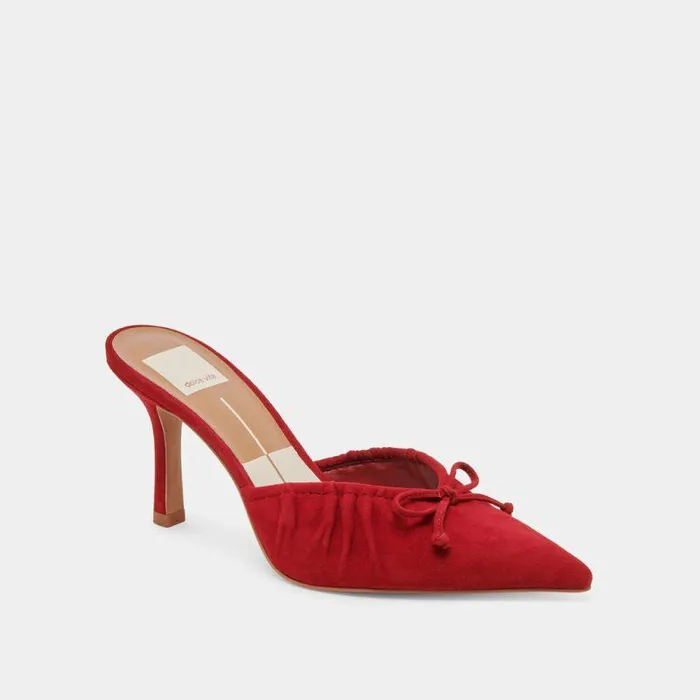 Mules and Clogs Shop Dolce Vita Kairi Heels Crimson Suede Crimson Suede
