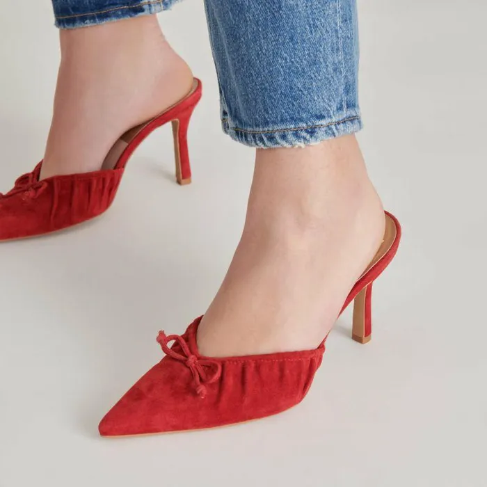Mules and Clogs Shop Dolce Vita Kairi Heels Crimson Suede Crimson Suede