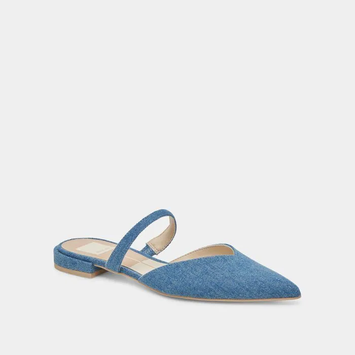Mules and Clogs Shop Dolce Vita Kanika Flats Blue Denim Blue Denim