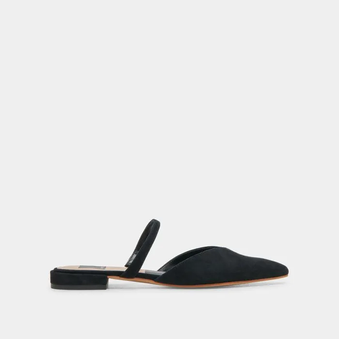 Mules and Clogs Shop Dolce Vita Kanika Flats Onyx Suede Onyx Suede