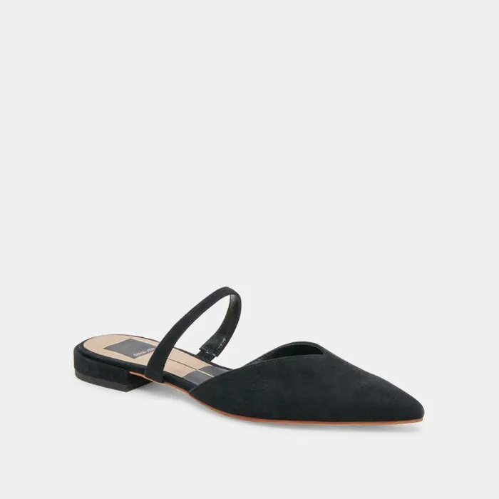 Mules and Clogs Shop Dolce Vita Kanika Flats Onyx Suede Onyx Suede