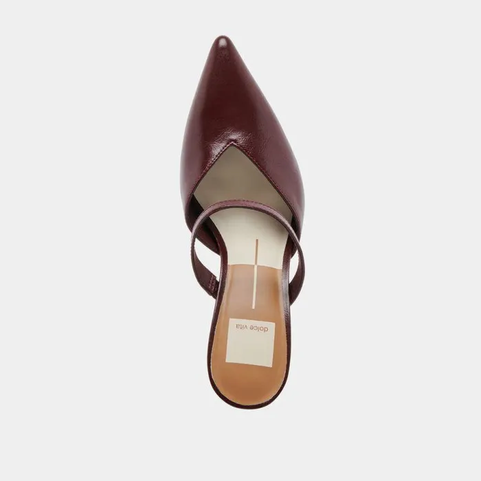 Mules and Clogs Shop Dolce Vita Kanika Heels Burgundy Crinkle Patent Burgundy Crinkle Patent