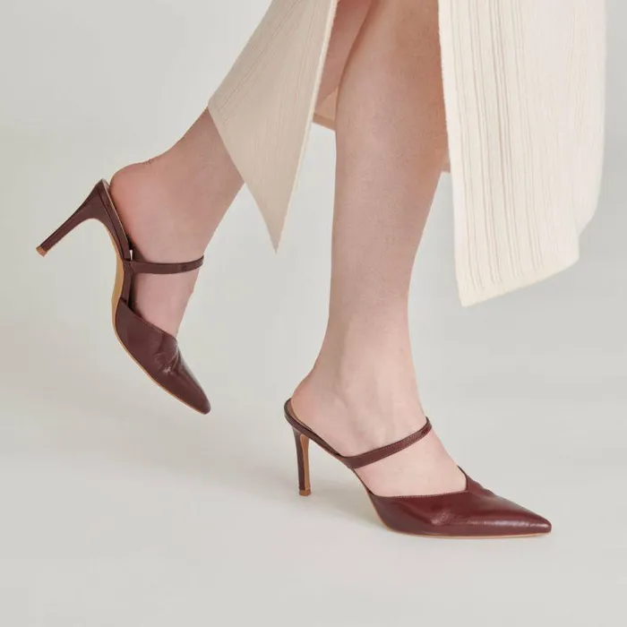 Mules and Clogs Shop Dolce Vita Kanika Heels Burgundy Crinkle Patent Burgundy Crinkle Patent