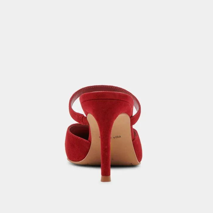 Mules and Clogs Shop Dolce Vita Kanika Heels Crimson Suede Crimson Suede