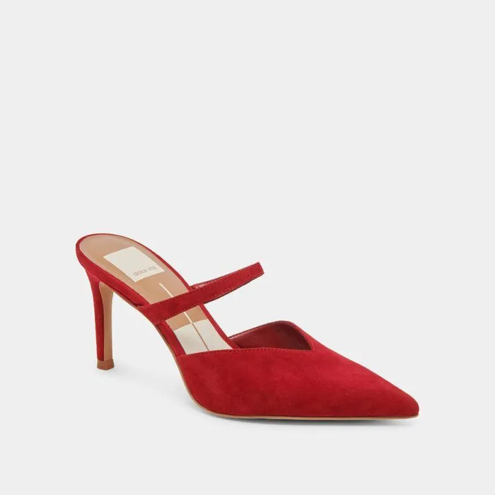 Mules and Clogs Shop Dolce Vita Kanika Heels Crimson Suede Crimson Suede
