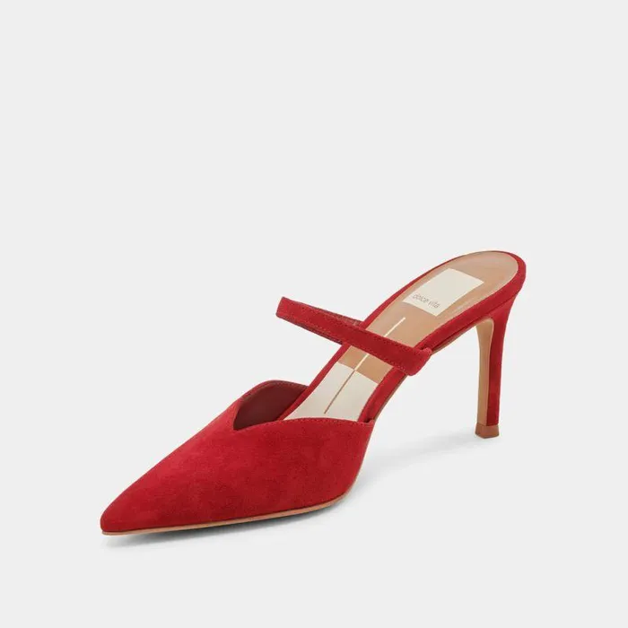 Mules and Clogs Shop Dolce Vita Kanika Heels Crimson Suede Crimson Suede
