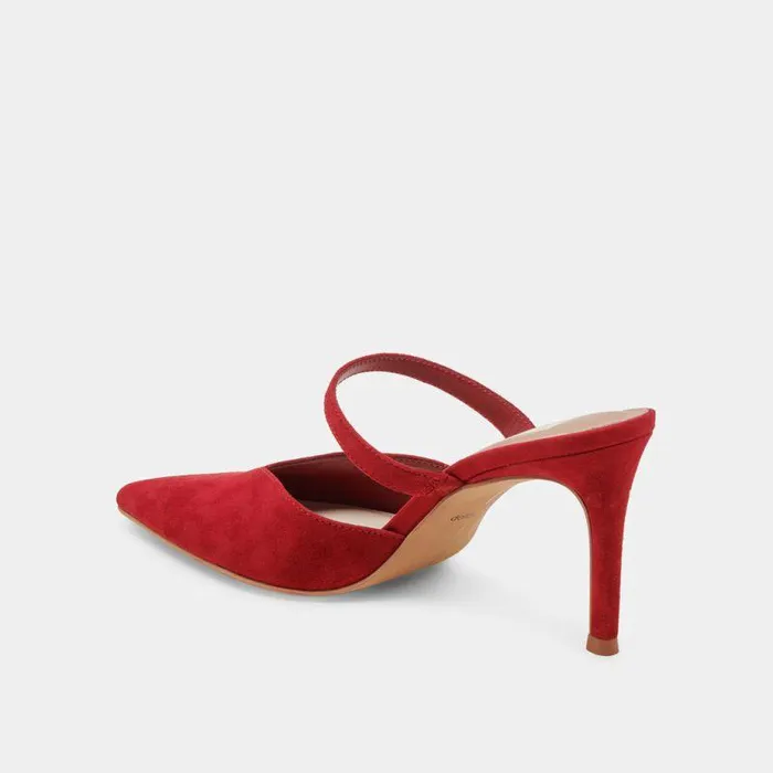 Mules and Clogs Shop Dolce Vita Kanika Heels Crimson Suede Crimson Suede