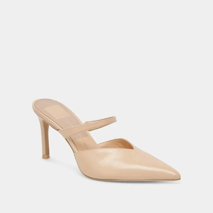 Mules and Clogs Shop Dolce Vita Kanika Heels French Vanilla Crinkle Patent French Vanilla Heels French Vanilla Crinkle Patent