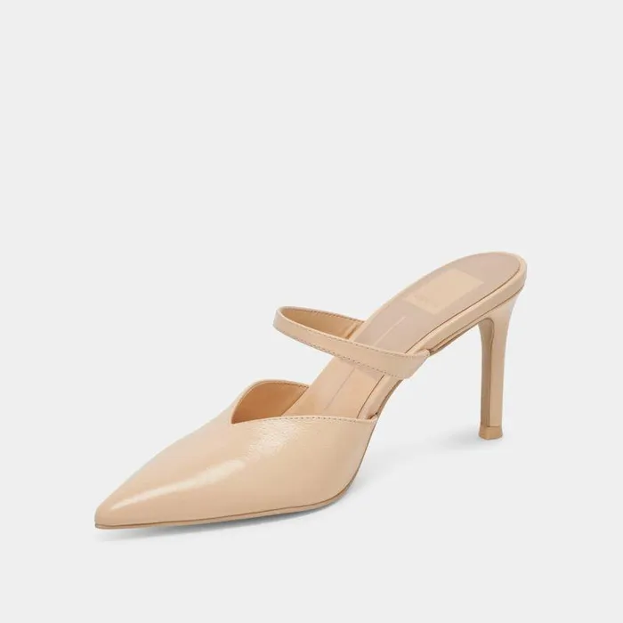 Mules and Clogs Shop Dolce Vita Kanika Heels French Vanilla Crinkle Patent French Vanilla Heels French Vanilla Crinkle Patent