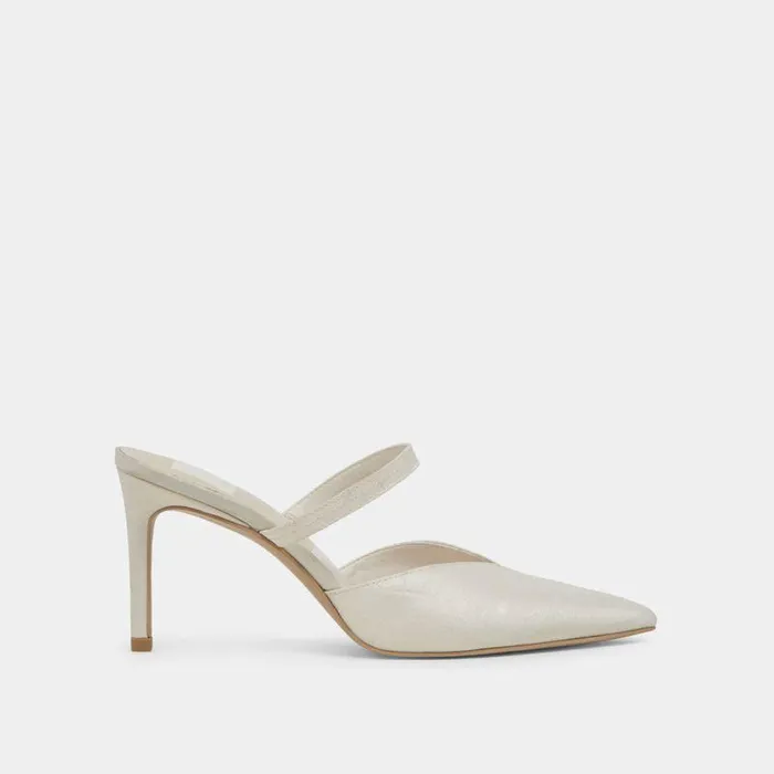 Mules and Clogs Shop Dolce Vita Kanika Heels Ivory Satin Ivory Satin