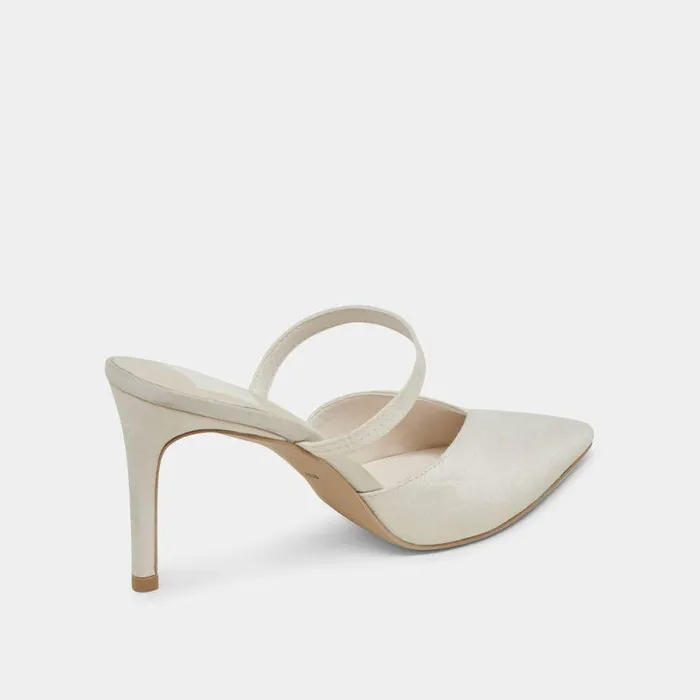 Mules and Clogs Shop Dolce Vita Kanika Heels Ivory Satin Ivory Satin