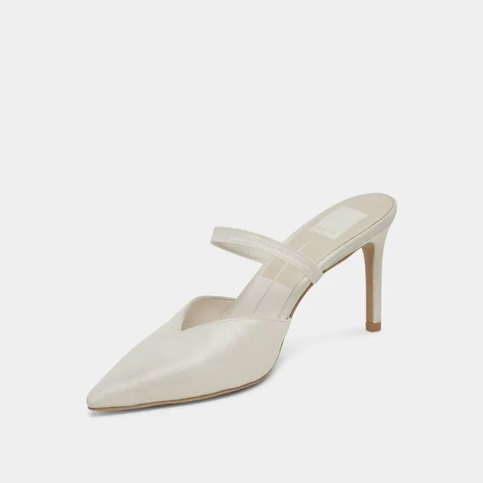 Mules and Clogs Shop Dolce Vita Kanika Heels Ivory Satin Ivory Satin