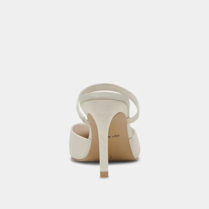 Mules and Clogs Shop Dolce Vita Kanika Heels Ivory Satin Ivory Satin